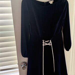 Shoshanna Navy Blue Lace up Dress